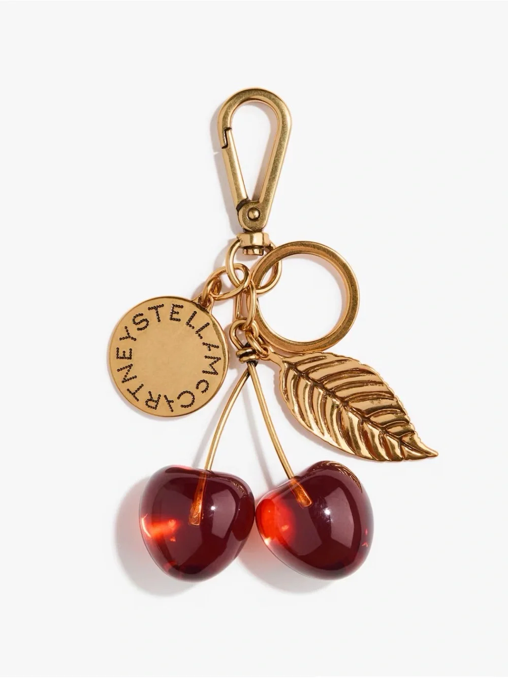 Stella McCartney Bright Red Stella Mesh Zip Pouch with Cherry 🍒 Charm - Picture 3 of 9